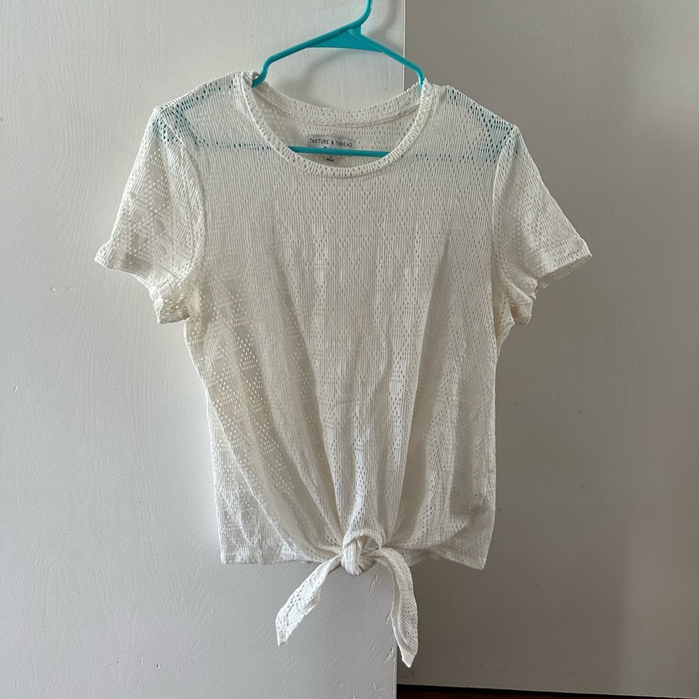 Madewell modern tie-front eyelet tee